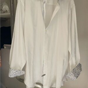 Bugatchi White Casual Button Down Shirt
